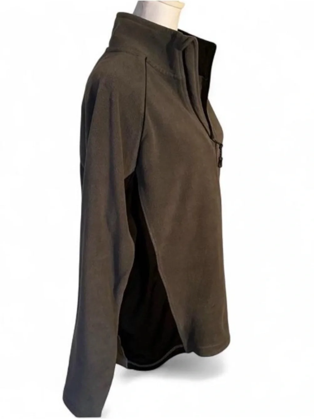 Men’s Saks Fifth Avenue Gray/Black Fleece 3/4 Zip Sweater size Medium